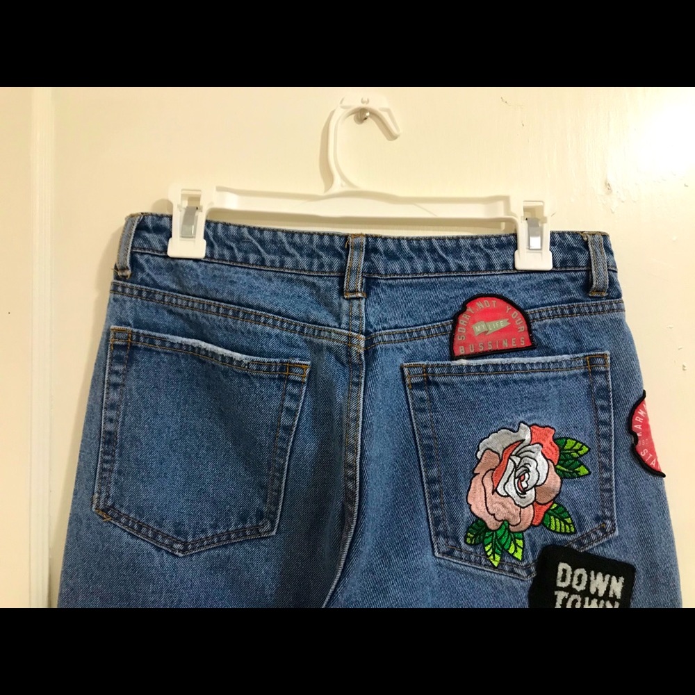 Patched Mom Jeans